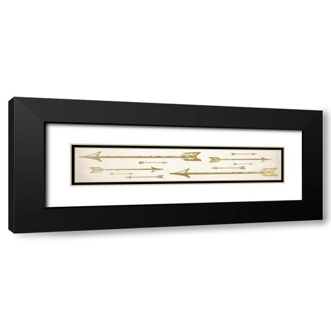 Golden Arrows Black Modern Wood Framed Art Print with Double Matting by Kimberly, Allen