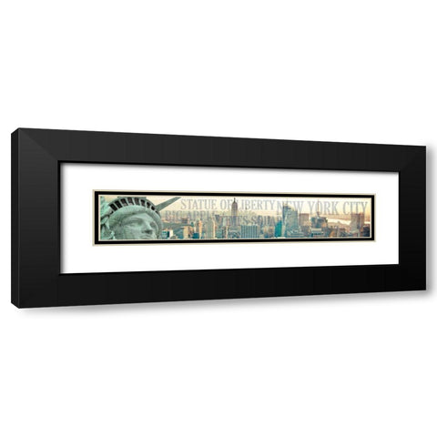 NYC Statue of Liberty Black Modern Wood Framed Art Print with Double Matting by Kimberly, Allen