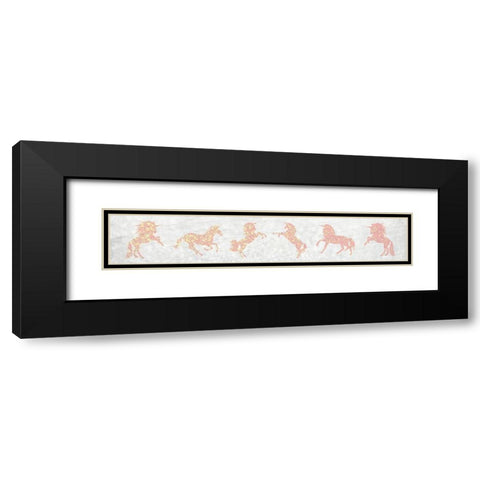 Pink Glitter Unicorns Black Modern Wood Framed Art Print with Double Matting by Kimberly, Allen