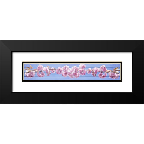 Pink Blossoms Black Modern Wood Framed Art Print with Double Matting by Kimberly, Allen