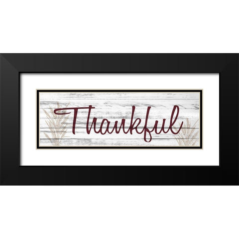 Thankful Black Modern Wood Framed Art Print with Double Matting by Kimberly, Allen