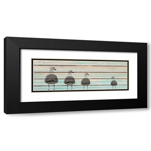 Seagulls Black Modern Wood Framed Art Print with Double Matting by Kimberly, Allen