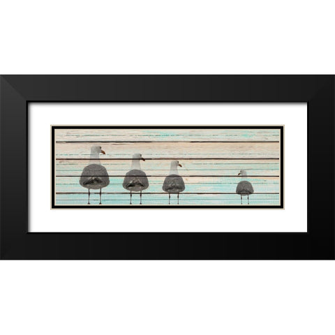 Seagulls Black Modern Wood Framed Art Print with Double Matting by Kimberly, Allen