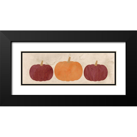 Pumpkins in a Row Black Modern Wood Framed Art Print with Double Matting by Kimberly, Allen