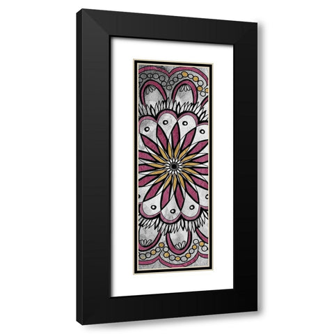 Mandala Panel 1 Black Modern Wood Framed Art Print with Double Matting by Kimberly, Allen
