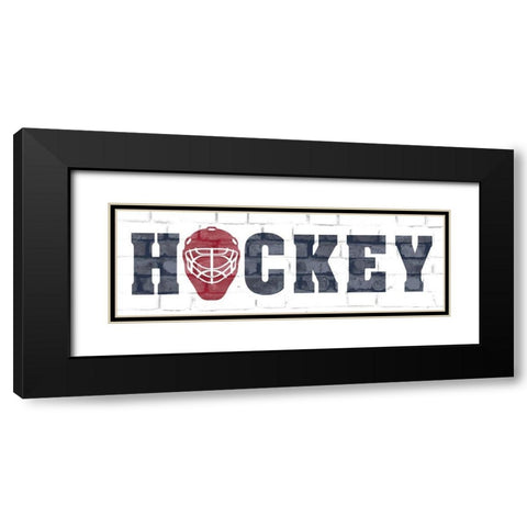 Hockey Black Modern Wood Framed Art Print with Double Matting by Kimberly, Allen