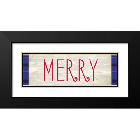 MERRY Black Modern Wood Framed Art Print with Double Matting by Kimberly, Allen