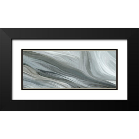 Aqua Black Modern Wood Framed Art Print with Double Matting by Kimberly, Allen