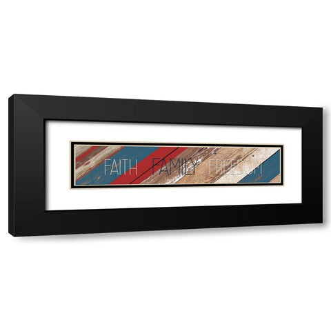 Faith Family Freedom Black Modern Wood Framed Art Print with Double Matting by Kimberly, Allen