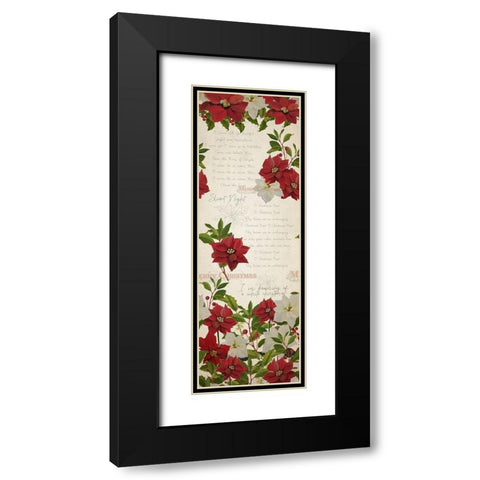 Poinsettia Christmas v2 Black Modern Wood Framed Art Print with Double Matting by Kimberly, Allen