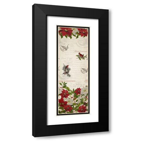 Poinsettia Christmas Black Modern Wood Framed Art Print with Double Matting by Kimberly, Allen