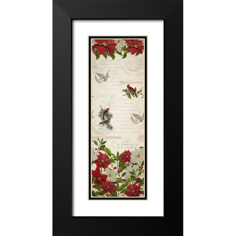 Poinsettia Christmas Black Modern Wood Framed Art Print with Double Matting by Kimberly, Allen