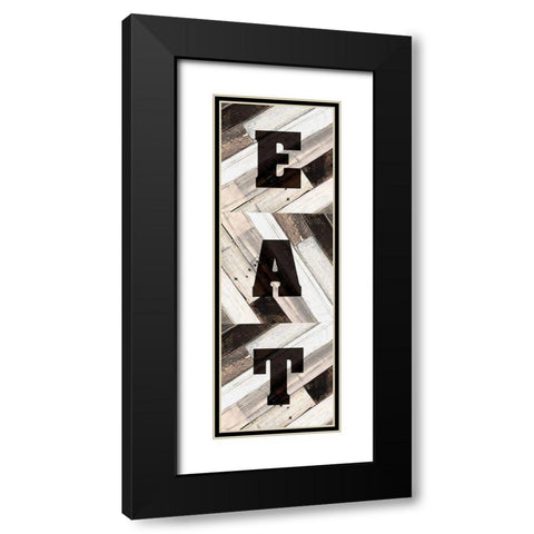 EAT Black Modern Wood Framed Art Print with Double Matting by Kimberly, Allen
