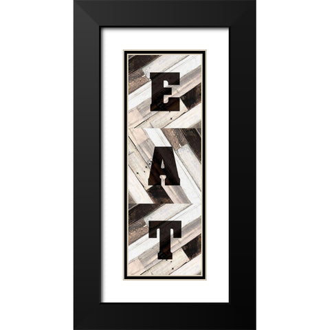 EAT Black Modern Wood Framed Art Print with Double Matting by Kimberly, Allen