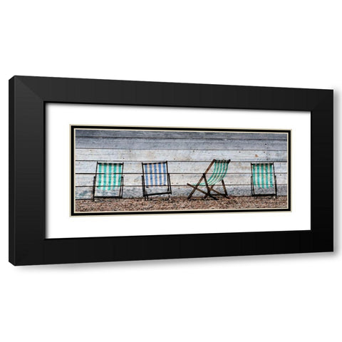 Sitting on the Beach Black Modern Wood Framed Art Print with Double Matting by Kimberly, Allen
