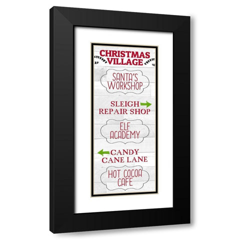 Christmas Village Black Modern Wood Framed Art Print with Double Matting by Kimberly, Allen