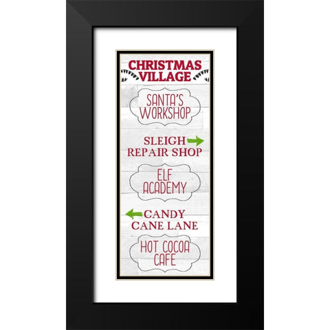 Christmas Village Black Modern Wood Framed Art Print with Double Matting by Kimberly, Allen