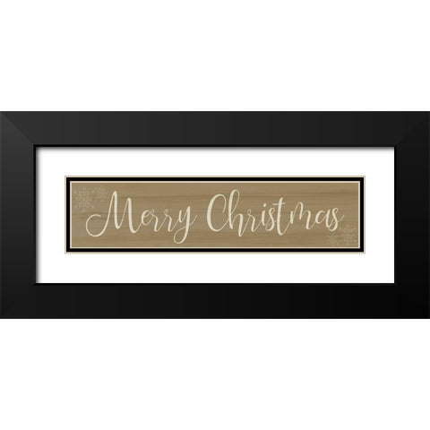 Merry Christmas Panel Black Modern Wood Framed Art Print with Double Matting by Kimberly, Allen