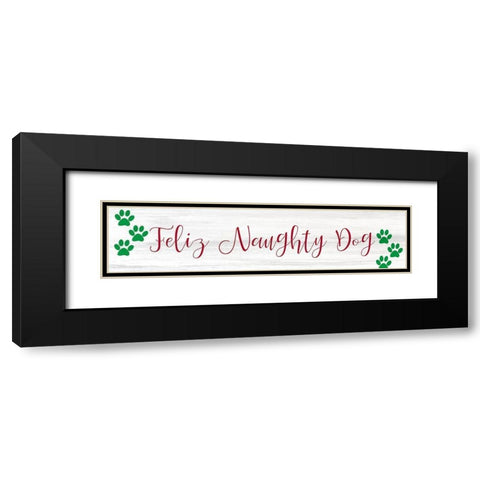 Feliz Naughty Dog Black Modern Wood Framed Art Print with Double Matting by Kimberly, Allen