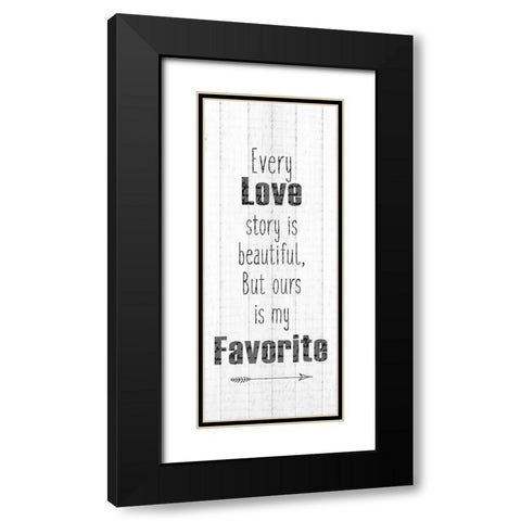 Our Love 1 Black Modern Wood Framed Art Print with Double Matting by Kimberly, Allen