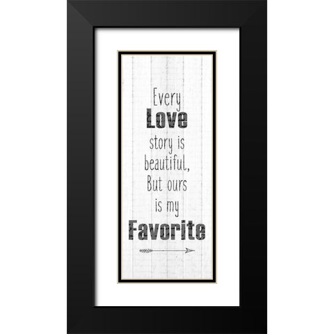 Our Love 1 Black Modern Wood Framed Art Print with Double Matting by Kimberly, Allen