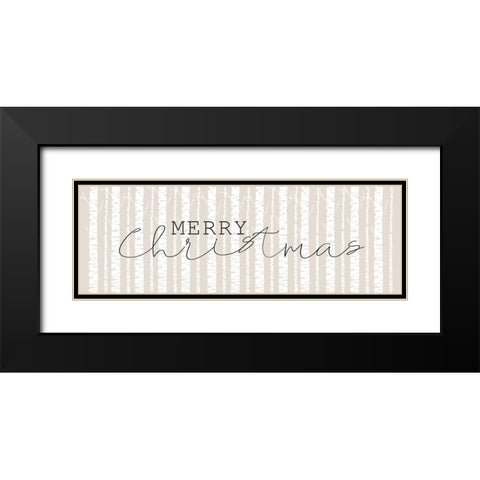 Merry Christmas Aspens Black Modern Wood Framed Art Print with Double Matting by Kimberly, Allen