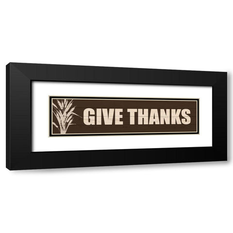 Give Thanks Black Modern Wood Framed Art Print with Double Matting by Kimberly, Allen