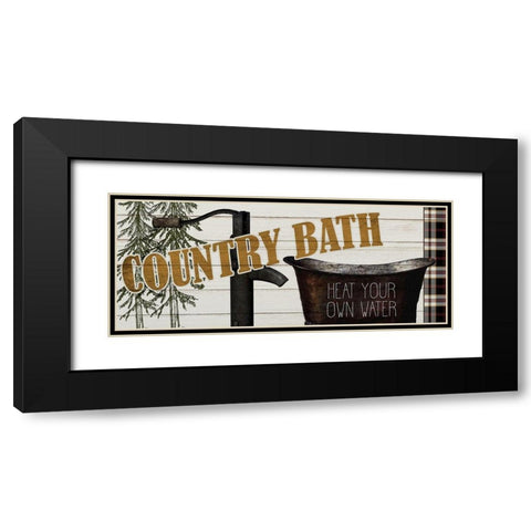 Country Bath Black Modern Wood Framed Art Print with Double Matting by Kimberly, Allen