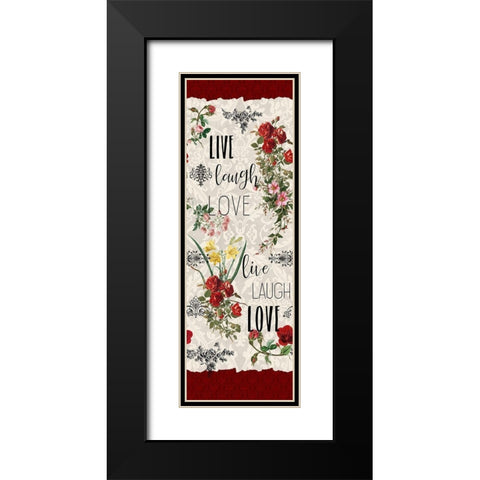 Live Laugh Love Panel Black Modern Wood Framed Art Print with Double Matting by Kimberly, Allen