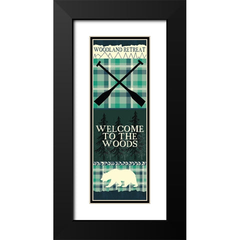 Welcome to the Woods Panel A Black Modern Wood Framed Art Print with Double Matting by Kimberly, Allen
