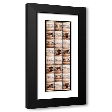 Western Welcome Panel Black Modern Wood Framed Art Print with Double Matting by Kimberly, Allen