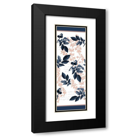 Navy Branches Black Modern Wood Framed Art Print with Double Matting by Kimberly, Allen