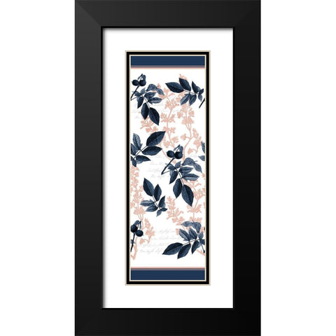 Navy Branches Black Modern Wood Framed Art Print with Double Matting by Kimberly, Allen