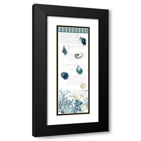 Coastal Coral Panel Black Modern Wood Framed Art Print with Double Matting by Kimberly, Allen