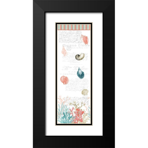 Coral Coastal Panel Black Modern Wood Framed Art Print with Double Matting by Kimberly, Allen