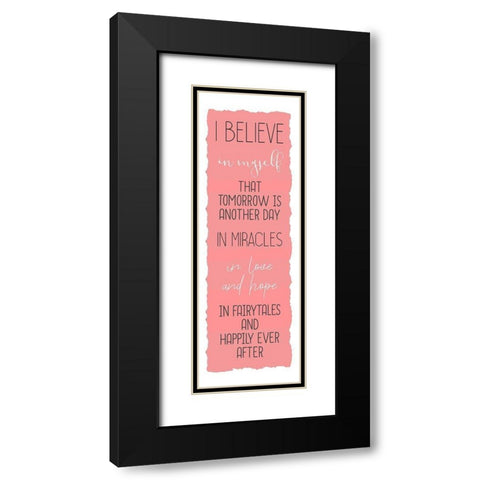 Believe B Black Modern Wood Framed Art Print with Double Matting by Kimberly, Allen