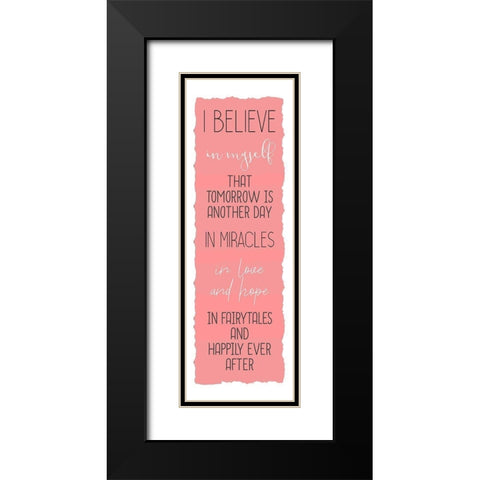 Believe B Black Modern Wood Framed Art Print with Double Matting by Kimberly, Allen