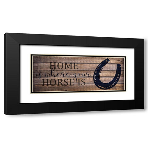 Home Horse v2 Black Modern Wood Framed Art Print with Double Matting by Kimberly, Allen