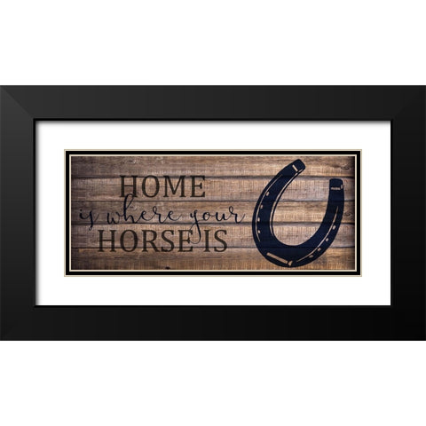 Home Horse v2 Black Modern Wood Framed Art Print with Double Matting by Kimberly, Allen