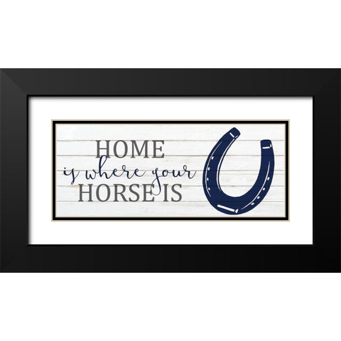 Home Horse Black Modern Wood Framed Art Print with Double Matting by Kimberly, Allen