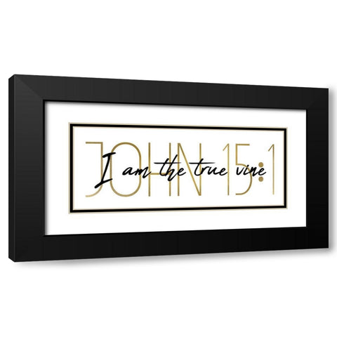 I am the True Vine Panel Black Modern Wood Framed Art Print with Double Matting by Kimberly, Allen