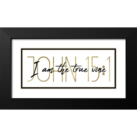 I am the True Vine Panel Black Modern Wood Framed Art Print with Double Matting by Kimberly, Allen