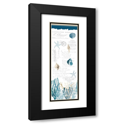 Coral Cove Blue Black Modern Wood Framed Art Print with Double Matting by Kimberly, Allen