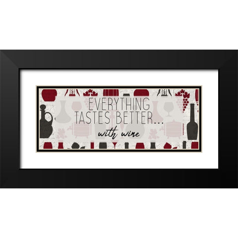 Everything Tastes Black Modern Wood Framed Art Print with Double Matting by Kimberly, Allen