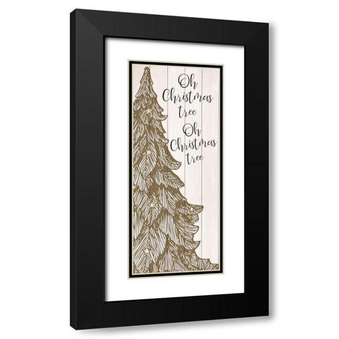 Christmas Tree Black Modern Wood Framed Art Print with Double Matting by Kimberly, Allen