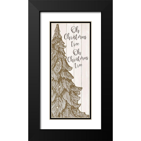 Christmas Tree Black Modern Wood Framed Art Print with Double Matting by Kimberly, Allen