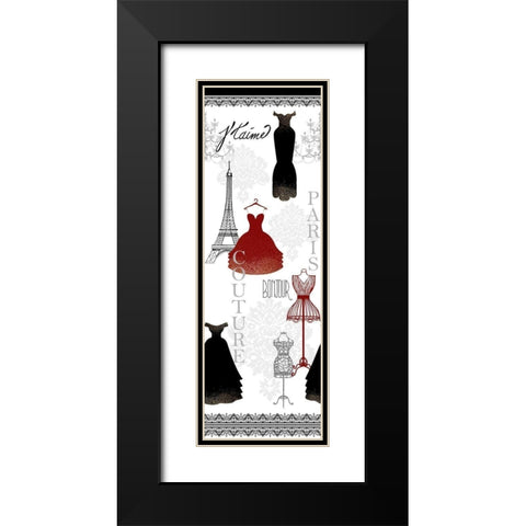 Paris Couture Black Modern Wood Framed Art Print with Double Matting by Kimberly, Allen