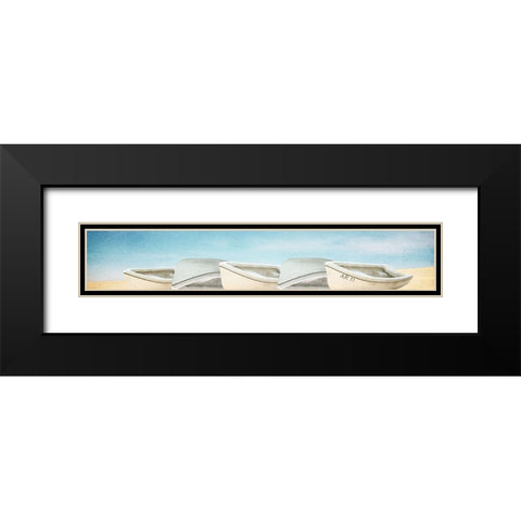 Beached Row Black Modern Wood Framed Art Print with Double Matting by Kimberly, Allen