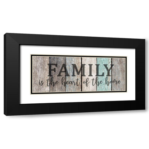 Family Heart Black Modern Wood Framed Art Print with Double Matting by Kimberly, Allen
