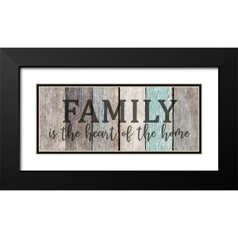Family Heart Black Modern Wood Framed Art Print with Double Matting by Kimberly, Allen